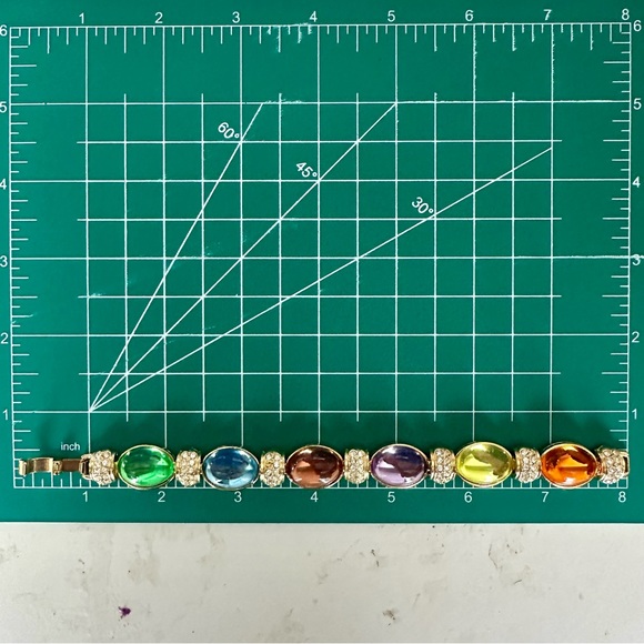 Vtg Park Lane Multi-Colored “Gemstone” Gold-Tone Bracelet - Picture 10 of 10